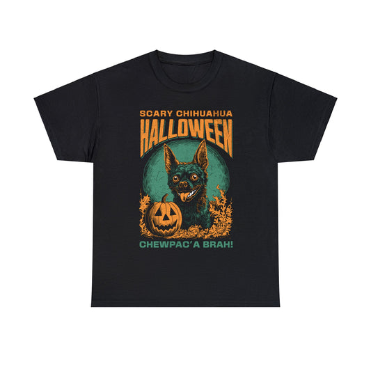 HAPPY CHIHUAHUA HALLOWEEN (Unisex Heavy Cotton T-Shirt Tee)
