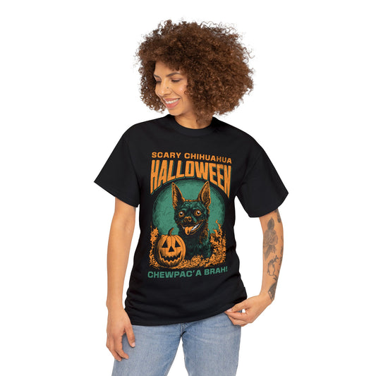 HAPPY CHIHUAHUA HALLOWEEN (Unisex Heavy Cotton T-Shirt Tee)