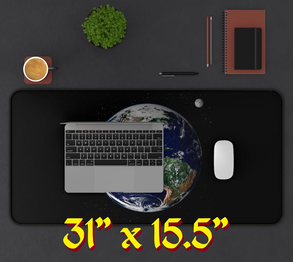 The BIG BLACK Wonderglobe, Earth & Moon from Space, Desk Mats/Pads (3 BIG BLACK SIZES!)