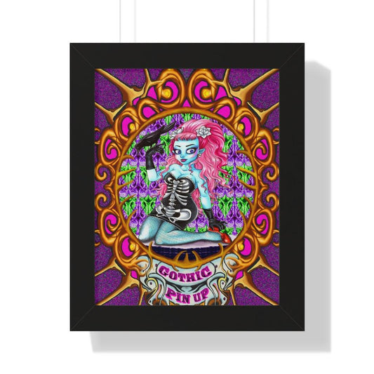 Gothic Girl Pinup Framed Vertical Poster (2 SIZES!)