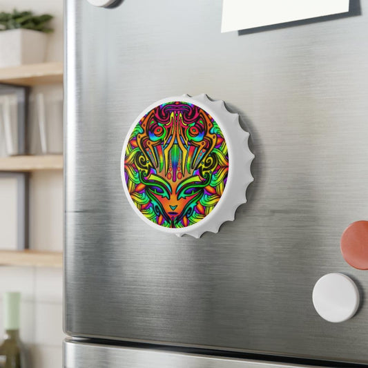 Alien Head Bottle Opener Fridge Magnet