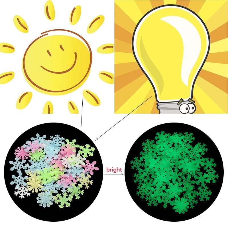 Luminous Snowflake Glow In The Dark Decorations (50 pcs)