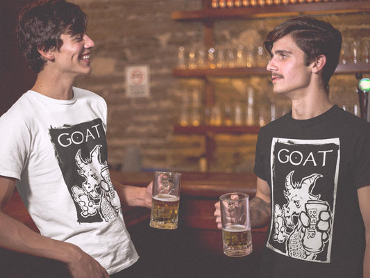 BEER GOAT! (100% Cotton T-Shirt, 2 COLORS!)