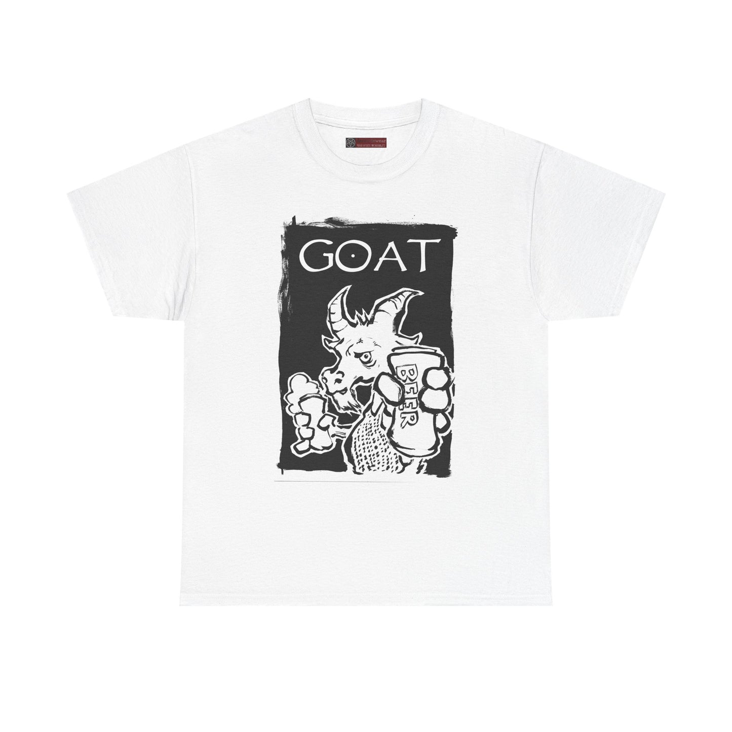 BEER GOAT!  (100% Cotton T-Shirt, 2 COLORS!)